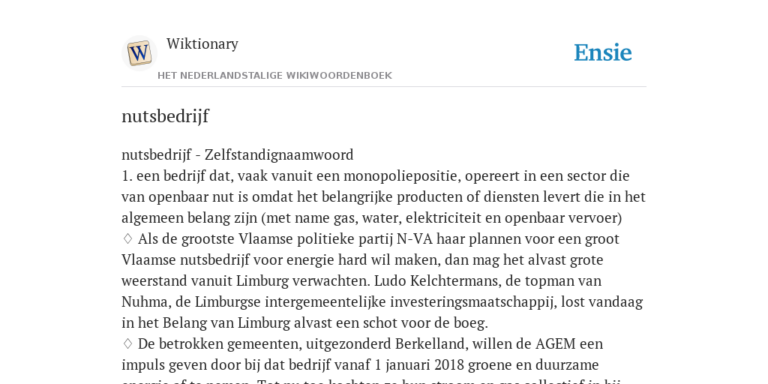 Het openbare nutsbedrijf